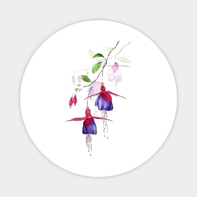 purple red fuchsia flower Magnet by colorandcolor